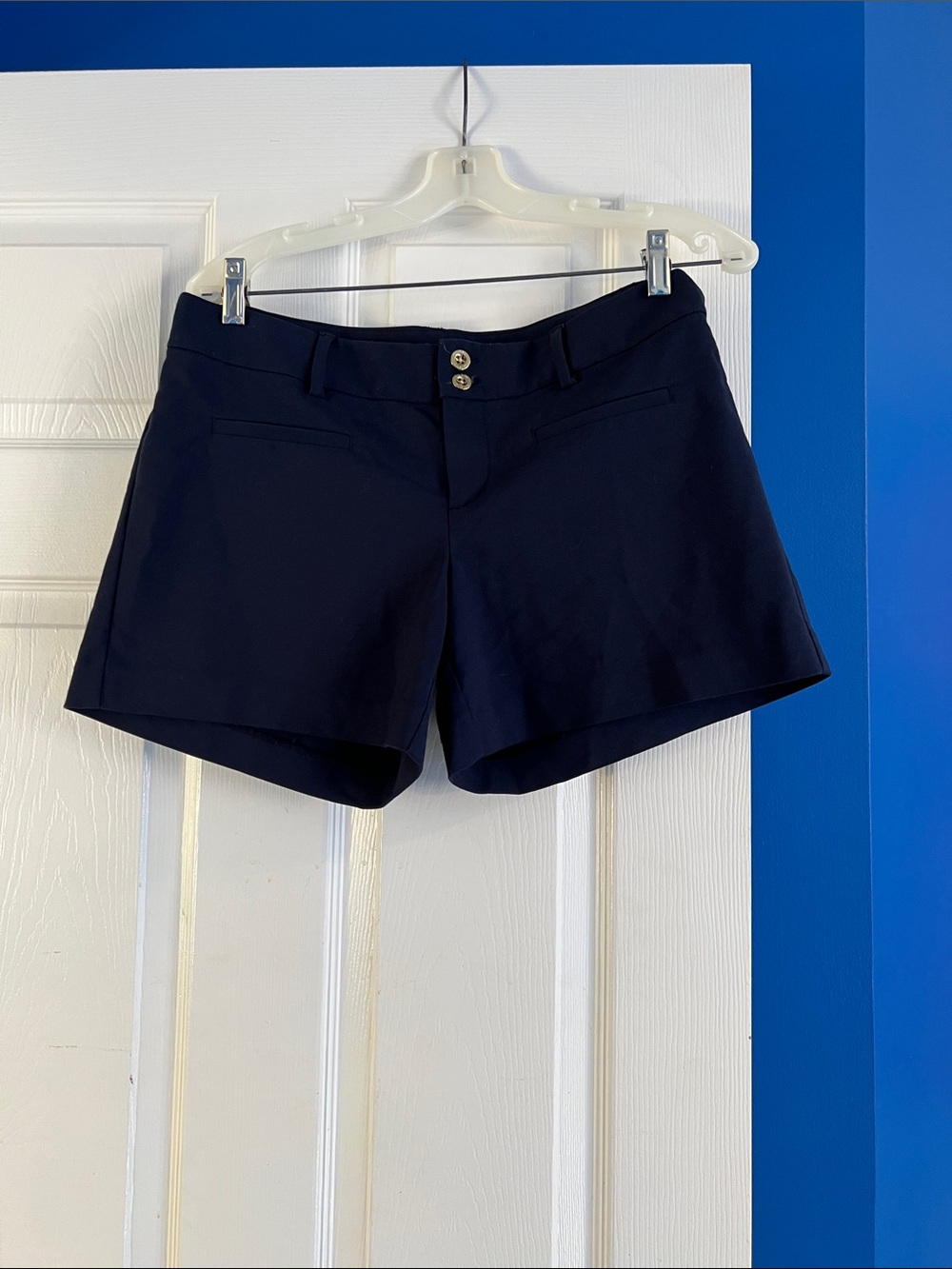 Lilly Pulitzer Navy Double-Button High-Rise Shorts